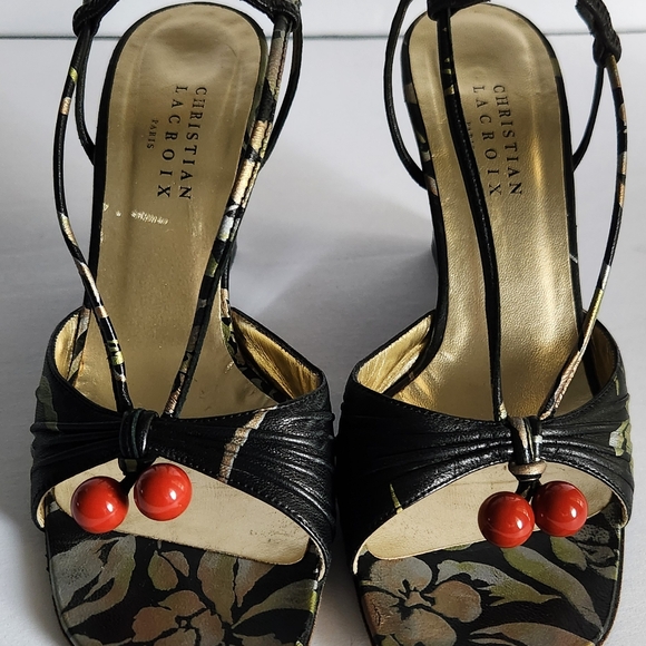 Christian Lacroix Cherry Wedge Sandals Pre-Owned By Kim Kardashian West. - Picture 2 of 13